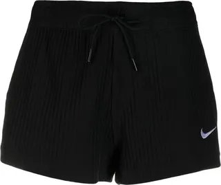 Embroidered-Logo Ribbed Shorts