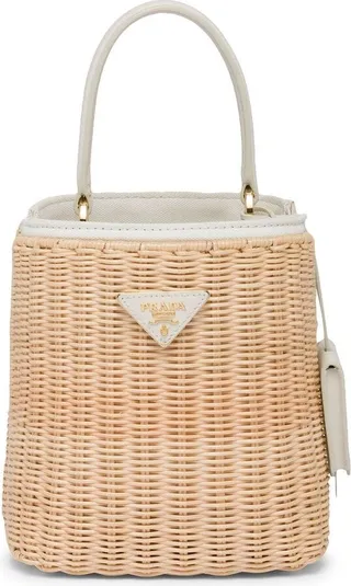 Panier wicker and canvas bag
