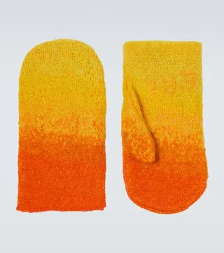 Gradient mohair-blend mittens