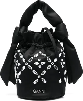 Occasion crystal-embellished pouch bag