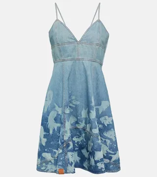 Paula’s Ibiza printed denim minidress
