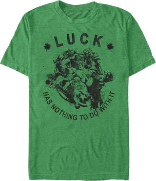 Men's Marvel Avengers St. Patrick's Day Luck has Nothing to Do With It T-Shirt - Kelly Heather - Small