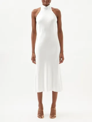 Cova Halterneck Satin Midi Dress