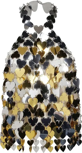 Paco Rabanne Metallic Halterneck Open-Back Top