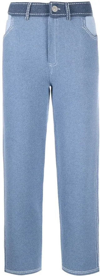 High-Waist Patchwork Trousers