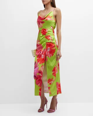 Lillana Floating Cosmos Midi Slip Dress