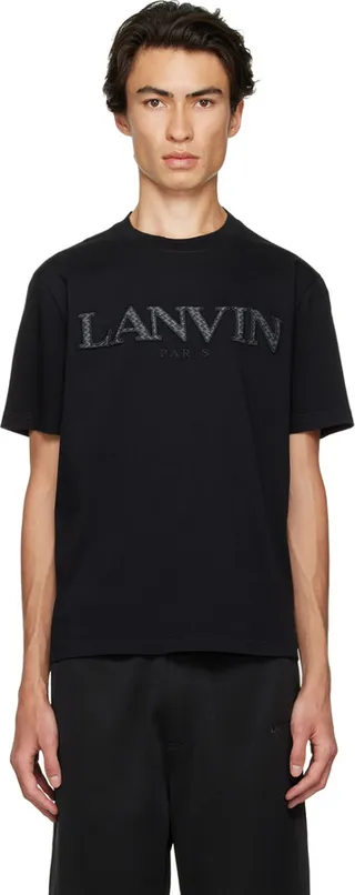 Lanvin Black Embroidered T-Shirt