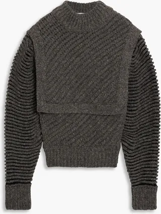 Jayla mélange ribbed-knit turtleneck sweater