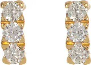 18K Yellow Gold Diamond Bar Stud Earrings - 0.06ct.