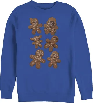 Men's Star Wars Christmas Gingerbread Cookies Sweatshirt - Royal Blue - 2X Large