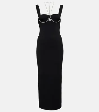 Celeste embellished knit midi dress