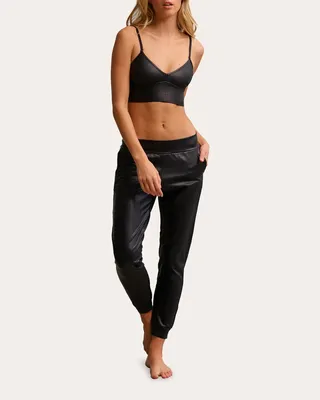 Faux Leather Joggers
