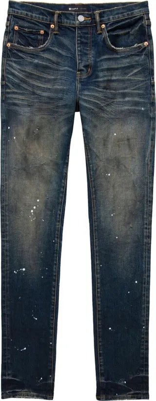 Paint-Splatter Low-Rise Jeans