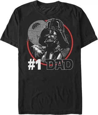 Men's Star Wars Darth Vader and Death Star #1 Dad T-Shirt - Black - X Large