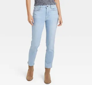 Women's High-Rise Slim Straight Jeans - Universal Thread™ Light Wash 2