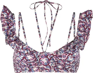 Ruffle Halterneck-Fastening Bikini Top