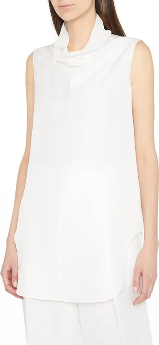 Almora Funnel-Neck Silk Tunic