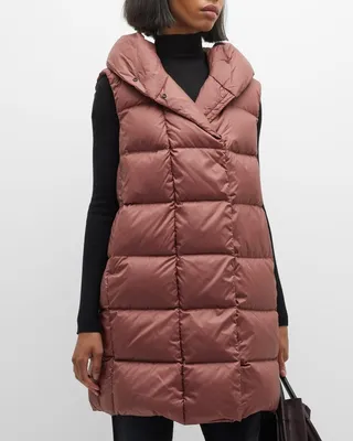 Hooded Long Puffer Vest