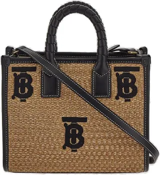 Burberry Monogram Embroidered Mini Freya Tote Bag