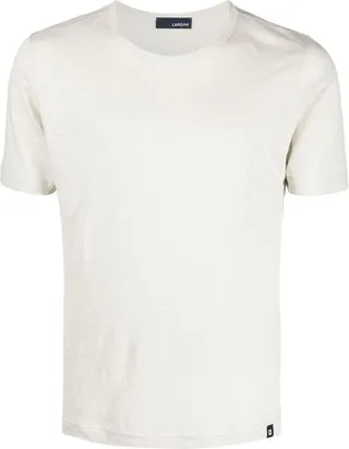 logo-tag shortsleeved linen T-shirt
