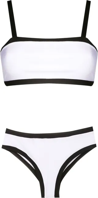 Contrasting-Trim Detail Bikini Set