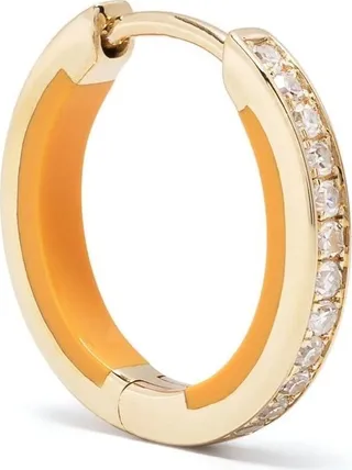 Gold Diamond Hoop Earring