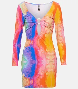 Duke printed cutout minidress