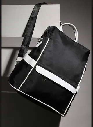 Solid Zip Lock Regular Nylon Backpack For Women