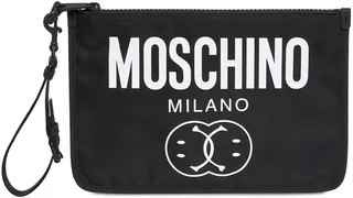 Logo print nylon pouch