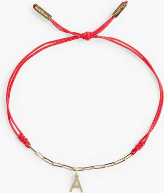 14-Karat Gold And Cord Bracelet