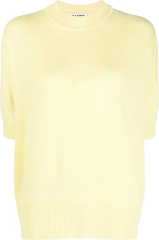 Short-Sleeve Cashmere Top