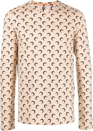 crescent moon-print T-shirt