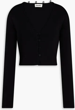 Danique cropped stretch-knit cardigan