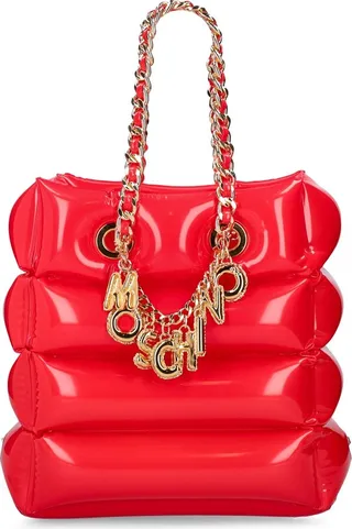 Padded chain logo tote bag