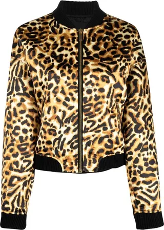 Leopard-Print Bomber Jacket