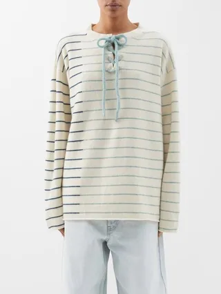 Skipper Striped Cashmere Top