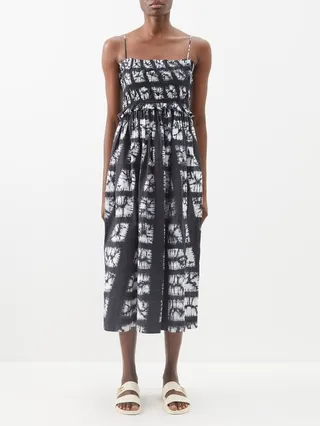 Akshara Shibori-dyed Cotton Midi Dress