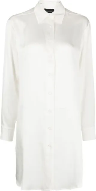 Cynthia Rowley - Silk Charmeuse Shirt Dress - White