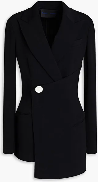 Wrap-effect crepe blazer