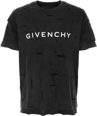 Givenchy Logo Printed Cut-Out Crewneck T-Shirt