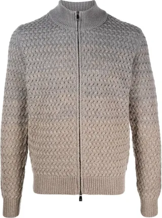 Chunky-Knit Front-Zip Jumper