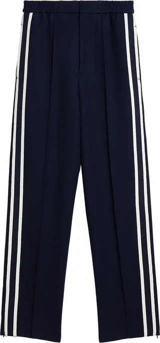 Stripe-Detail Straight-Leg Trousers