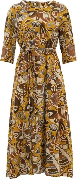 'S Max Mara All-Over Patterned Crewneck Midi Dress