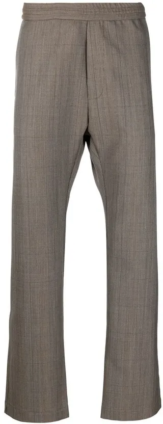 Straight-Leg Checked Trousers