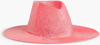 Harlowe organza-trimmed sisal fedora