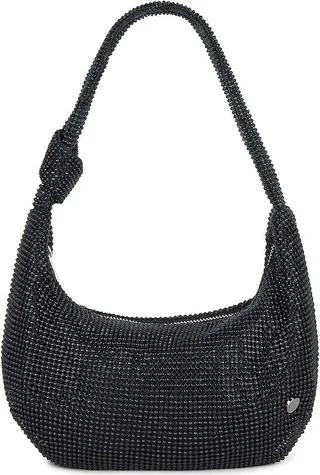 Jessica Soft Crystal Mesh Croissant Bag
