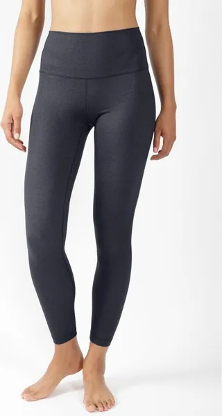 90 Degree By Reflex - Women's Wonderlink Printed High Waist Elastic Free Ankle Leggings - Marble Cloud Black - Small