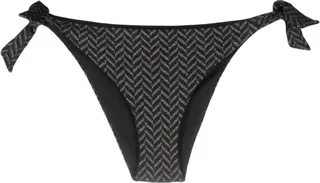 Herringbone-Pattern Bikini Bottoms