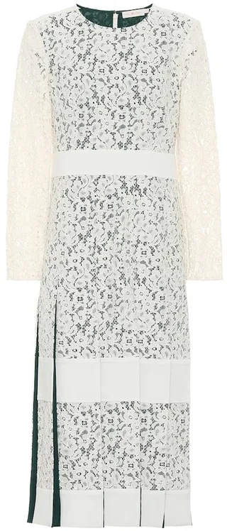 Cotton-blend lace dress