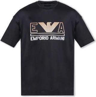 Emporio Armani Logo Fire Crewneck T-Shirt